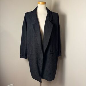 ASTR The Label Oversized 1980s Style Textured Fabric Blazer BLACK / LARGE